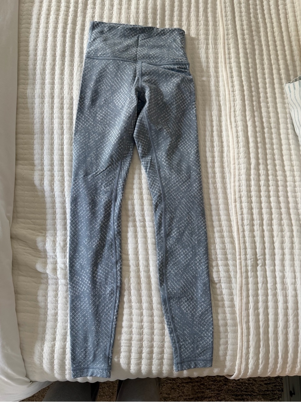 High-Waisted Blue Patterned Women’s Jeans Leggings